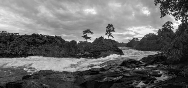 Travel Photographer - black and white photo of Nile River Uganda