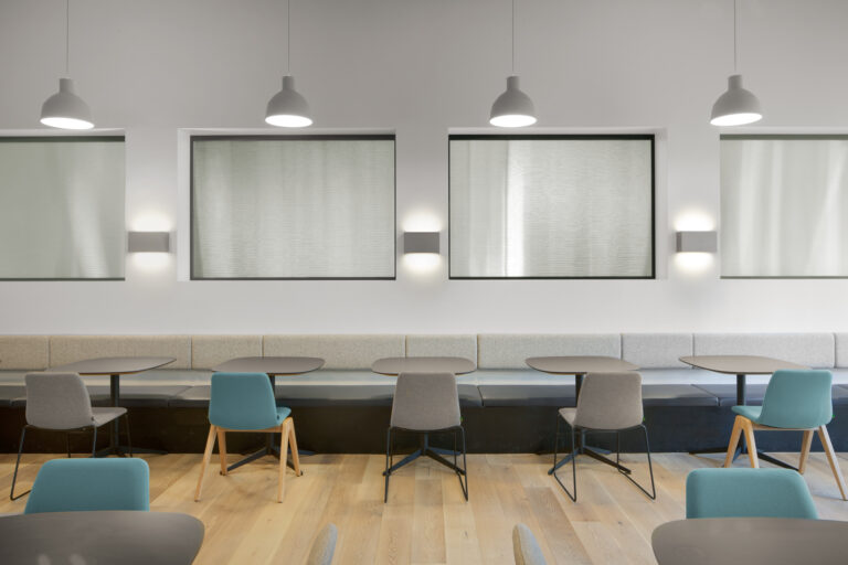 An interior photograph of a corporate pantry at a New York company