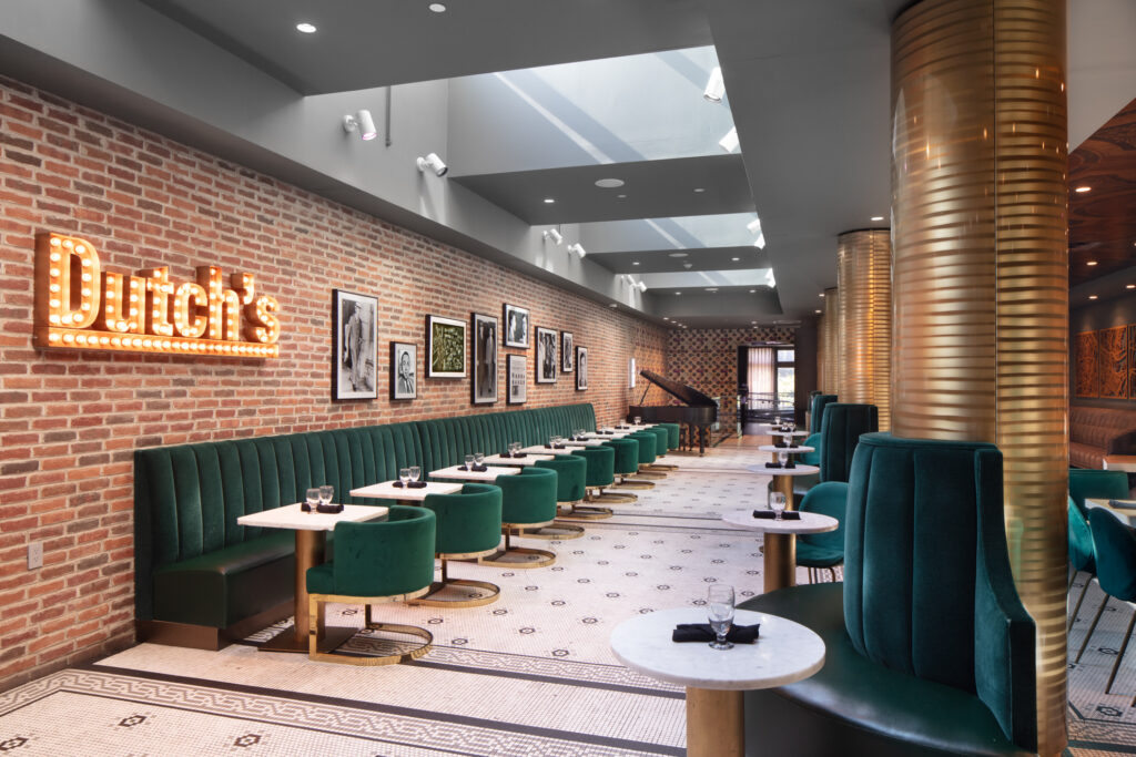 Interior photograph of a hotel restaurant shot by an interior photographer in New York