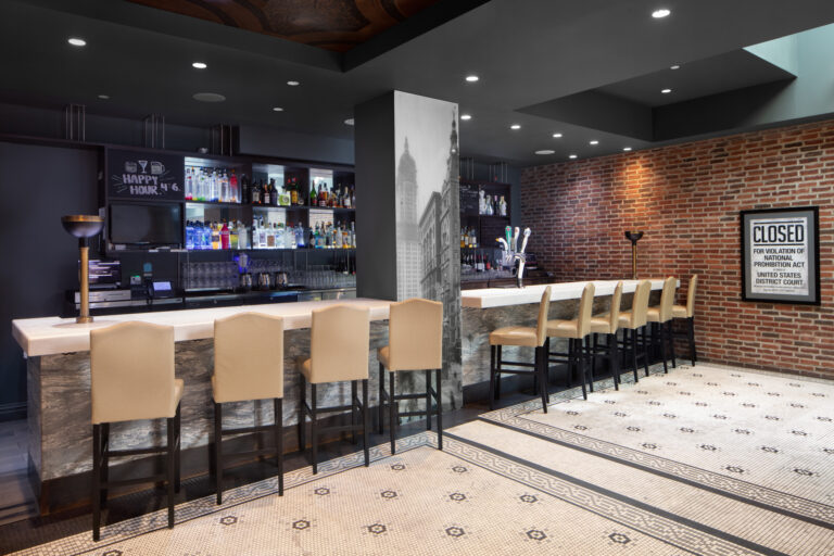 Interior photograph of a hotel restaurant shot by an interior photographer in New York