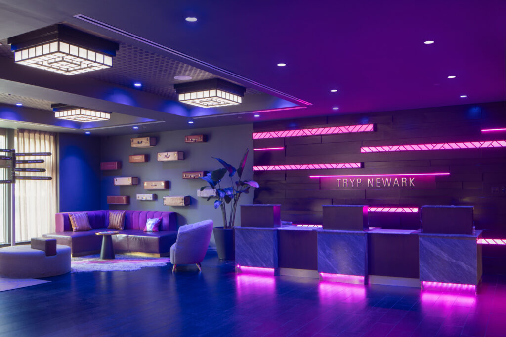 Interior photograph of a hotel lobby shot by an interior photographer in New York