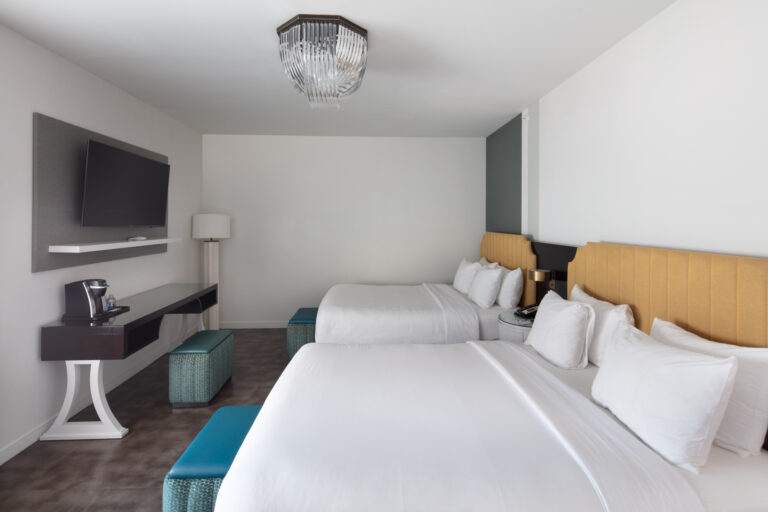 Interior photograph of a hotel room shot by an interior photographer in New York