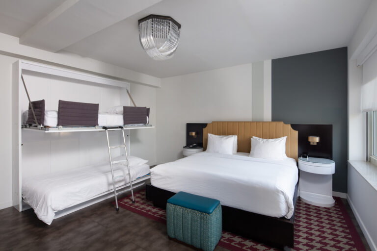 Interior photograph of a hotel room shot by an interior photographer in New York